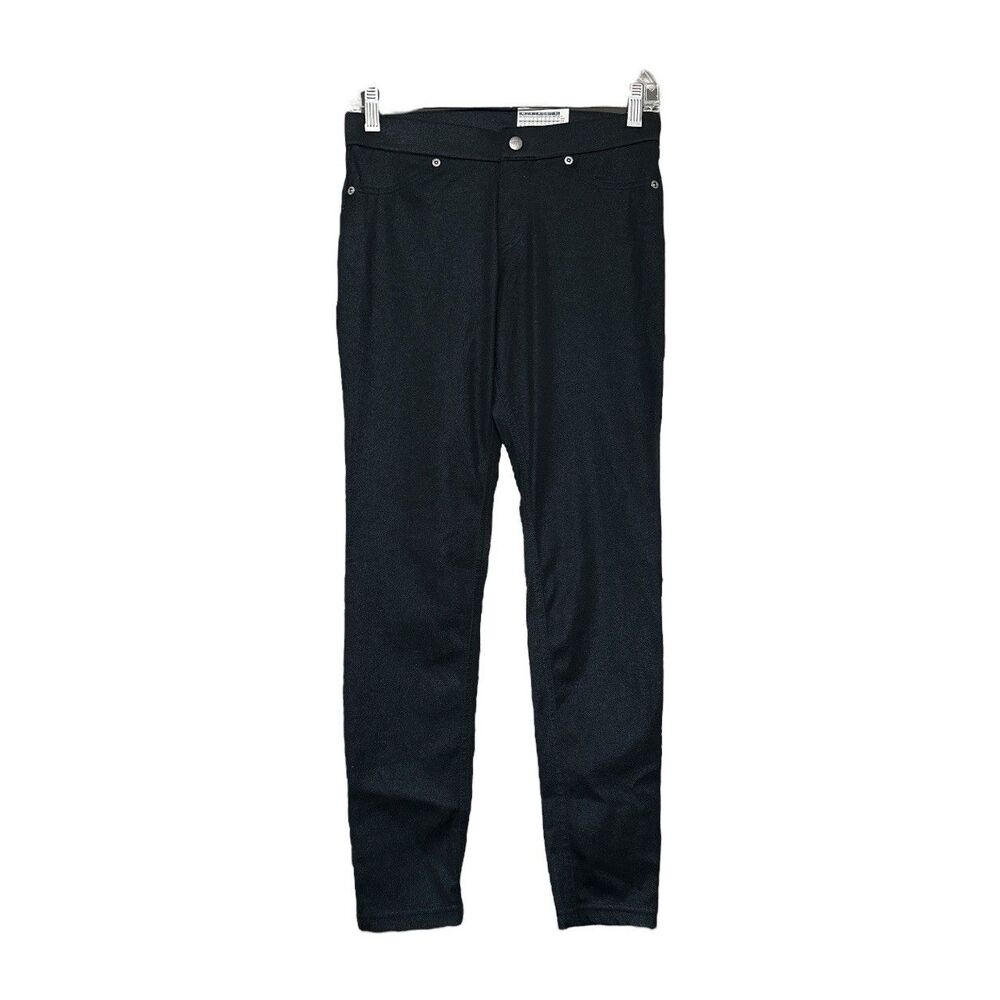 HUE Women’s Metallic Super Smooth Denim Skimmer Black Jeggings Sz S NWT
